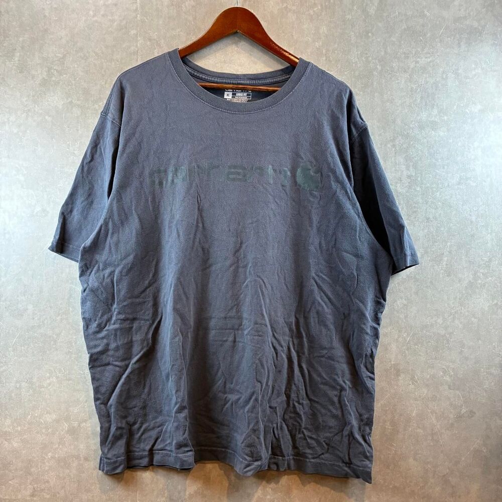 Carhartt Men's Grey and Navy T-shirt